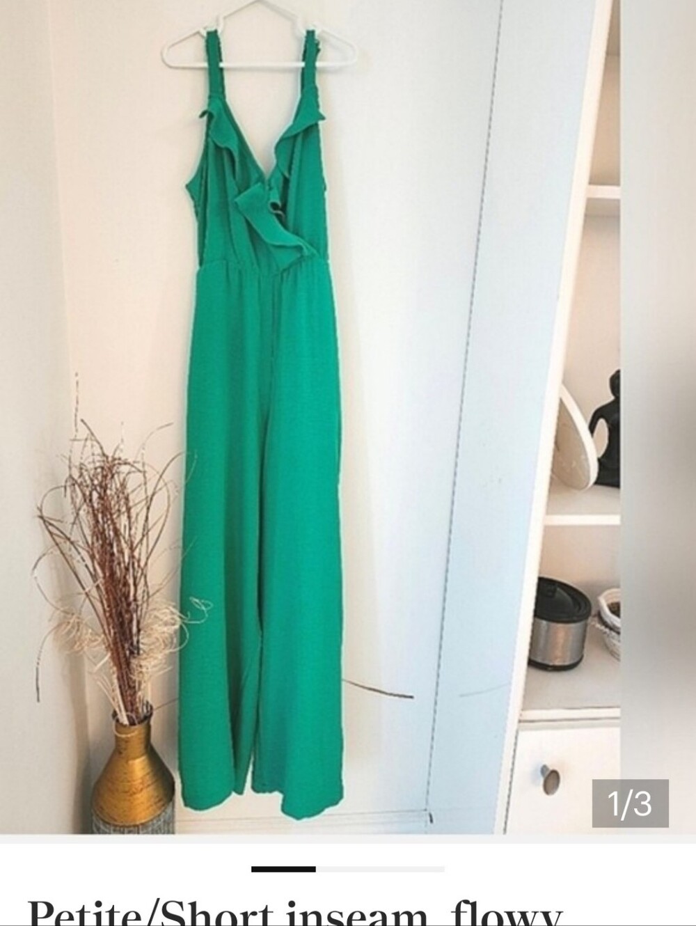 Green 💚 Petite Jumpsuit, NWOT 27" Inseam